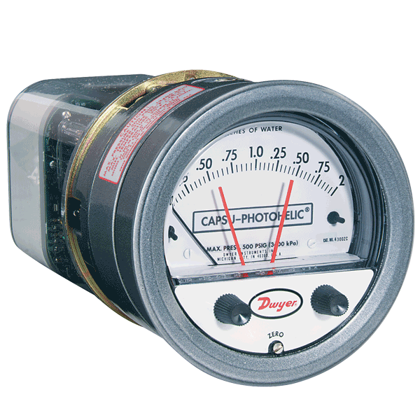Series 43000 Capsu-Photohelic® Pressure Switch/Gage