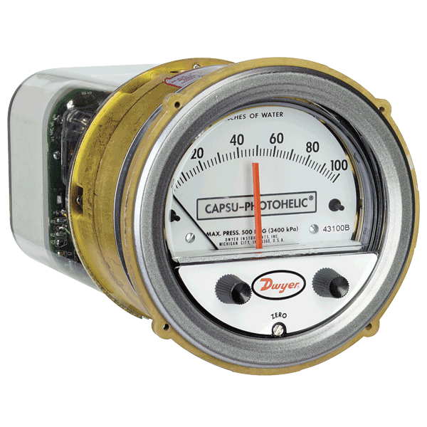 Series 43000 Capsu-Photohelic® Pressure Switch/Gage
