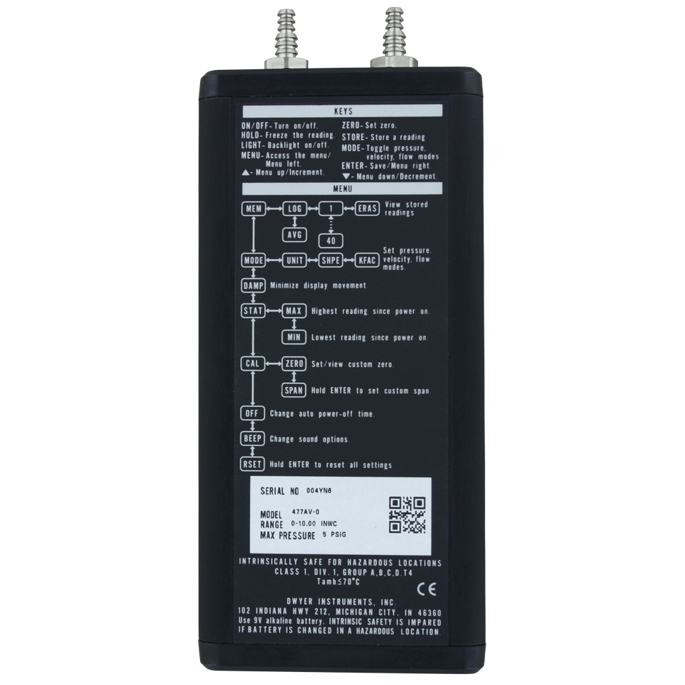 Series 477AV Handheld Digital Manometer