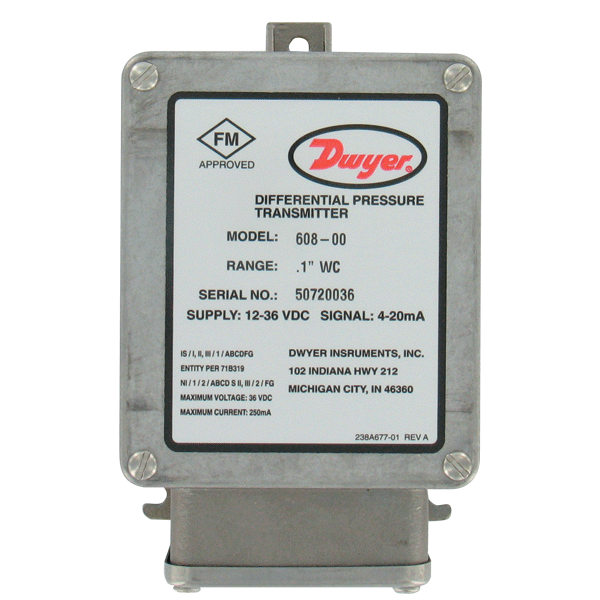 Series 608 Intrinsically Safe Differential Pressure Transmitter