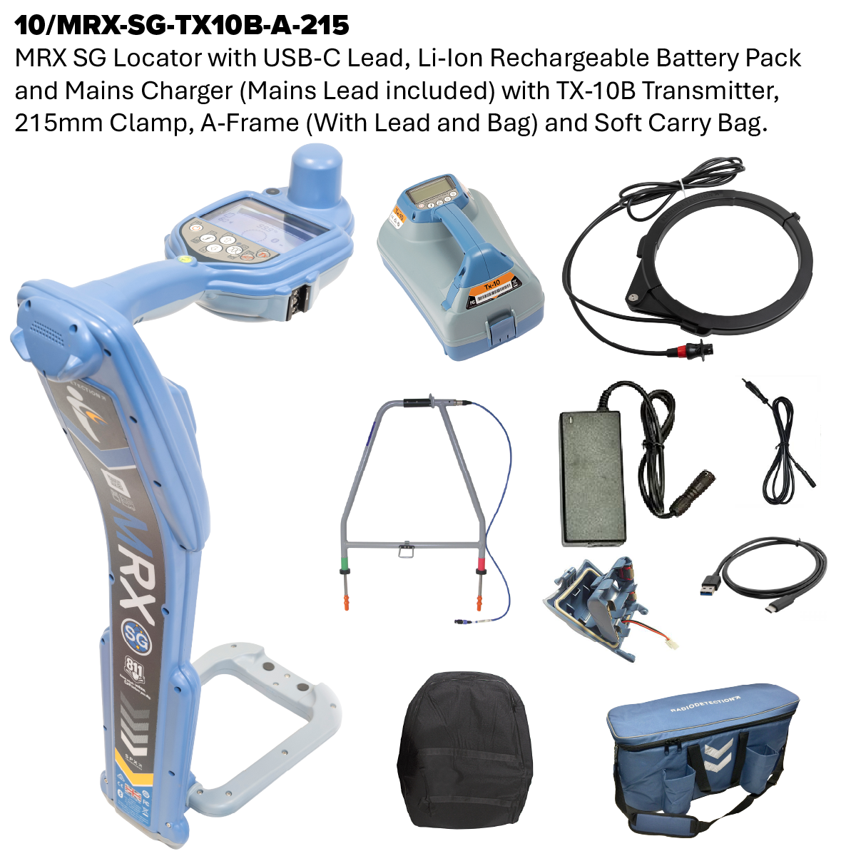 MRX SG Radio Frequency Marker, Survey Grade Cable and Pipe Locator and Transmitter Kit