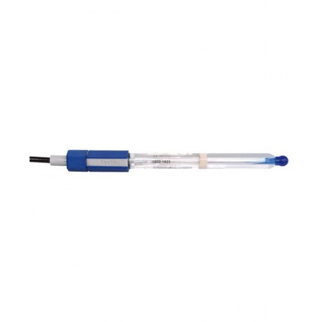 Glass pH electrode with temperature sensor