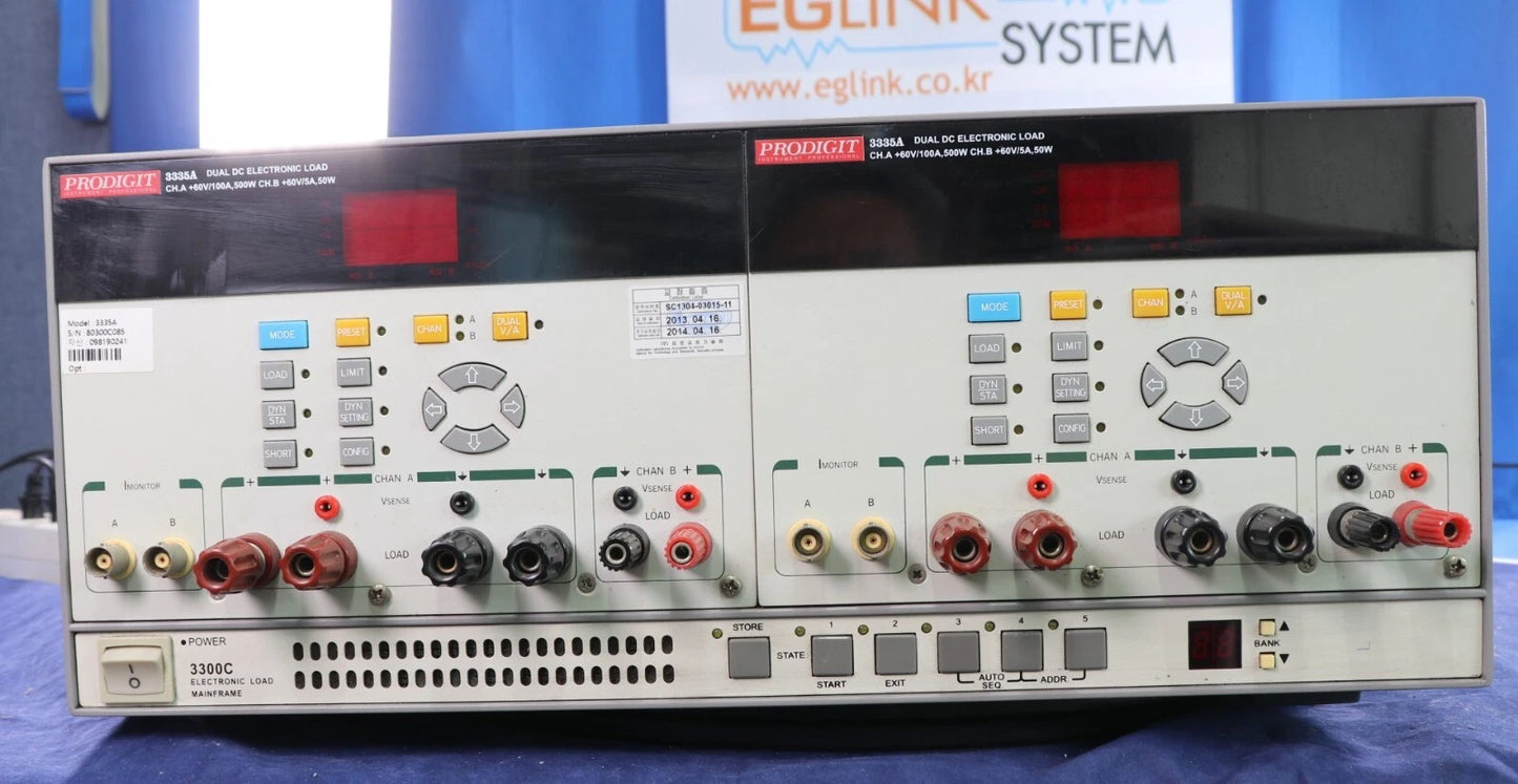 Prodigit 3300C Electronic Load module 3335A(Dual Electronic Load CH A : +60V/100