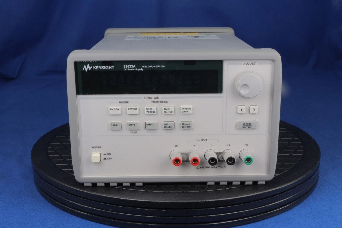 Keysight E3633A Power Supply DC 200W dual-range outputs 8V, 20A or 20V, 10A