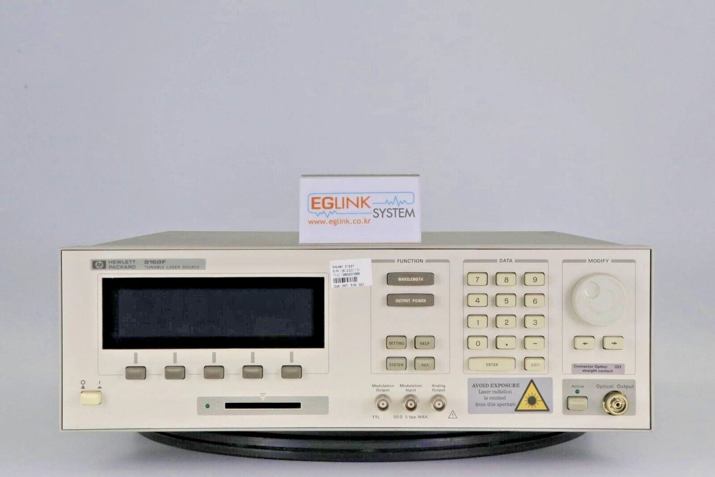HP 8168F Laser Source Tunable opt 007/ 516/ 021
