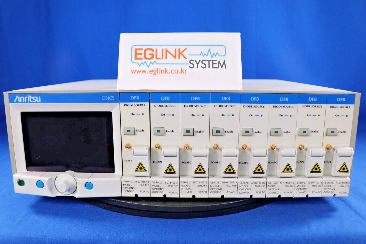 Anritsu OSIC Lightwave Source Modular with 8 source modules (1600.173/ 1599.320/