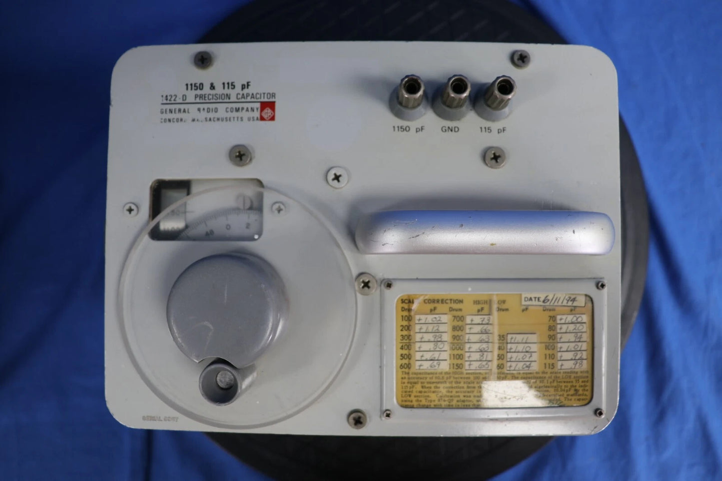 GENRAD 1422-D Standard Capacitor 1150 & 115pF