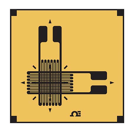 Biaxial, Stacked 0/90° Corner T Rosette Strain Gauges