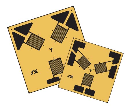 3 Element, 45° and 60° Delta Rosette Strain Gauges