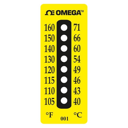 8 Dot Water Resistant Non-Reversible Temperature Label