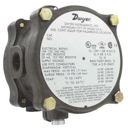 Series 1950G Explosion-proof Differential Pressure Switch