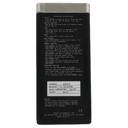 Series 490A Wet/Wet Handheld Digital Manometer