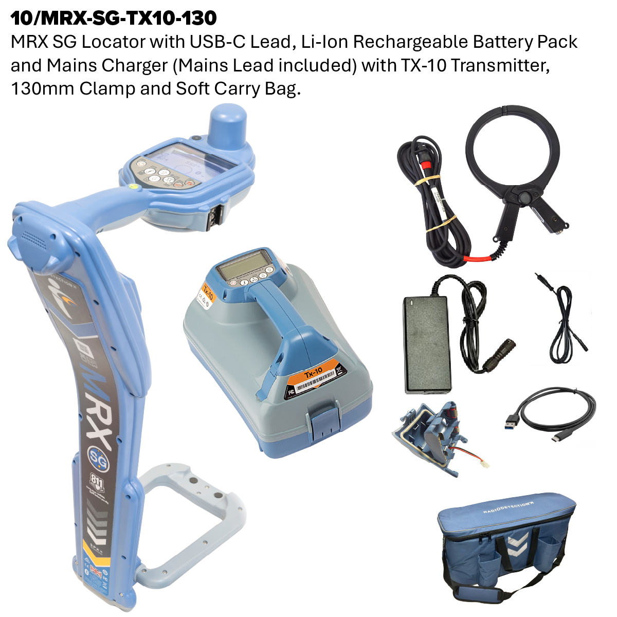 MRX SG Radio Frequency Marker, Survey Grade Cable and Pipe Locator and Transmitter Kit