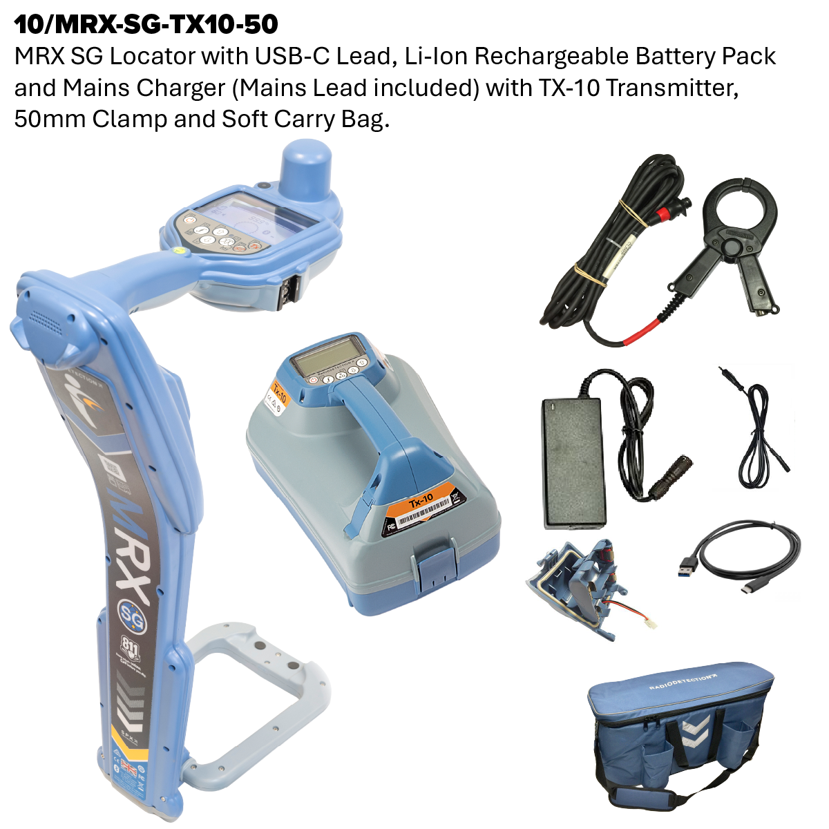 MRX SG Radio Frequency Marker, Survey Grade Cable and Pipe Locator and Transmitter Kit