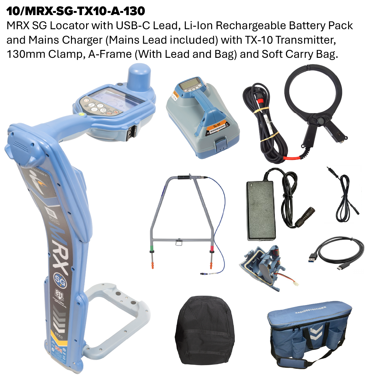 MRX SG Radio Frequency Marker, Survey Grade Cable and Pipe Locator and Transmitter Kit