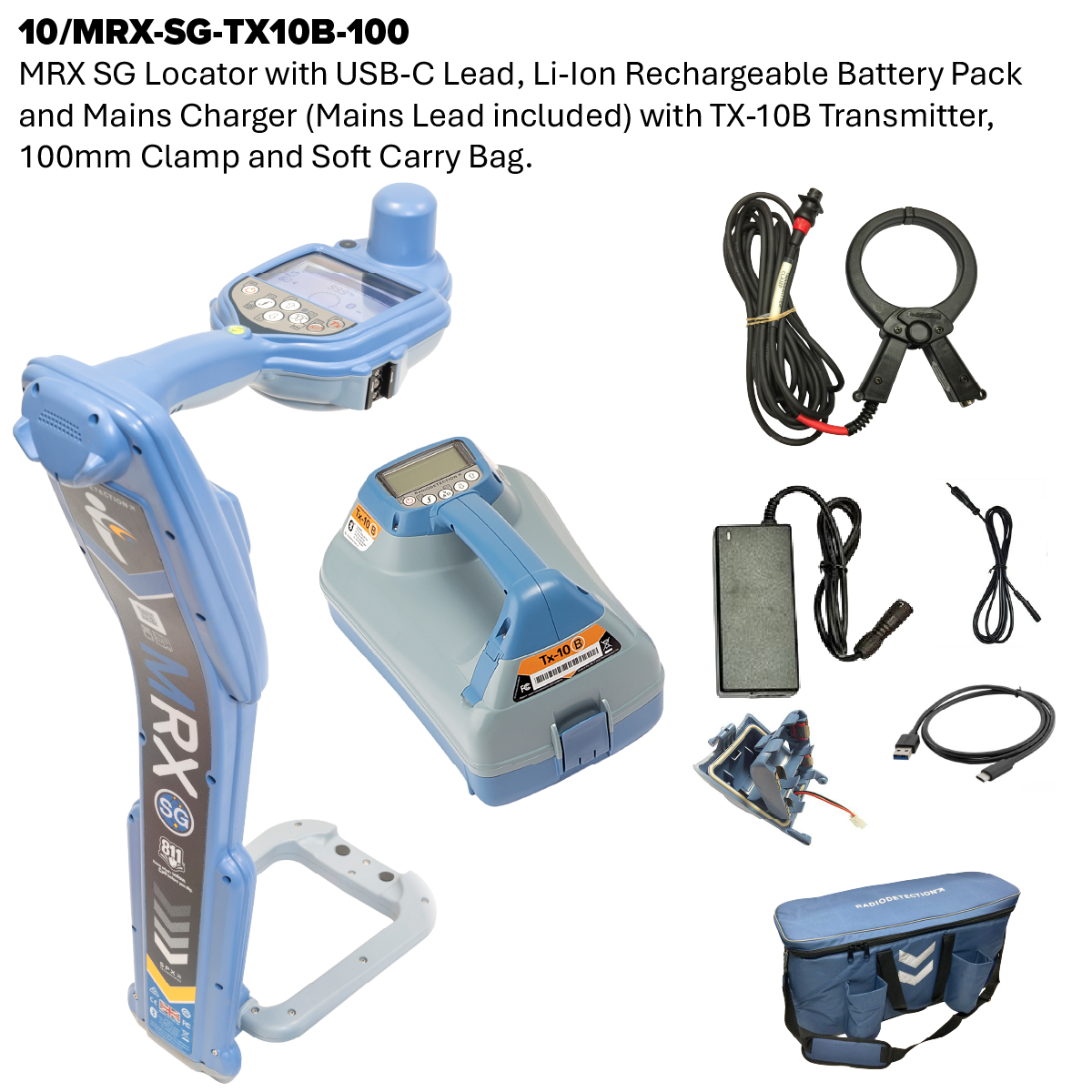 MRX SG Radio Frequency Marker, Survey Grade Cable and Pipe Locator and Transmitter Kit