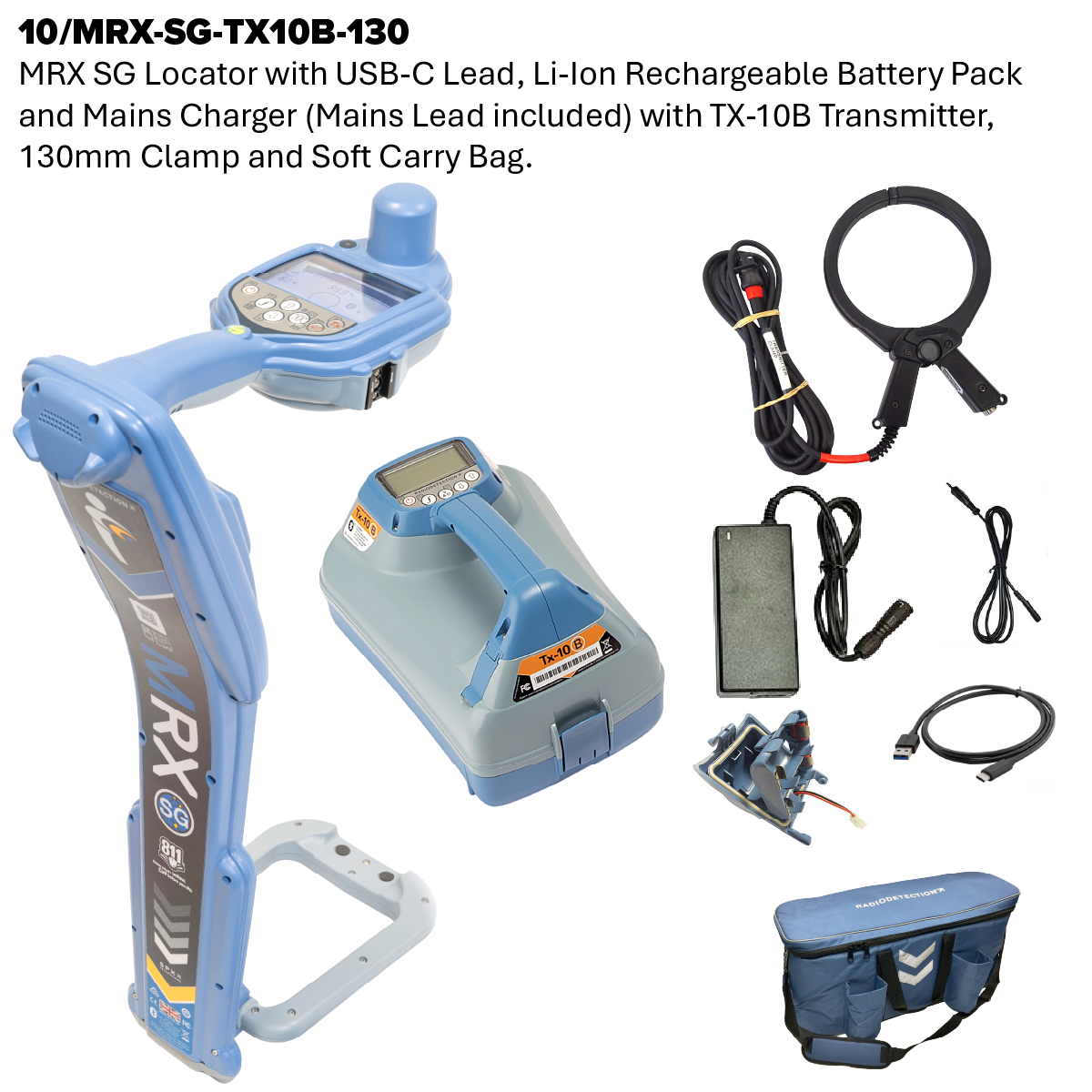 MRX SG Radio Frequency Marker, Survey Grade Cable and Pipe Locator and Transmitter Kit