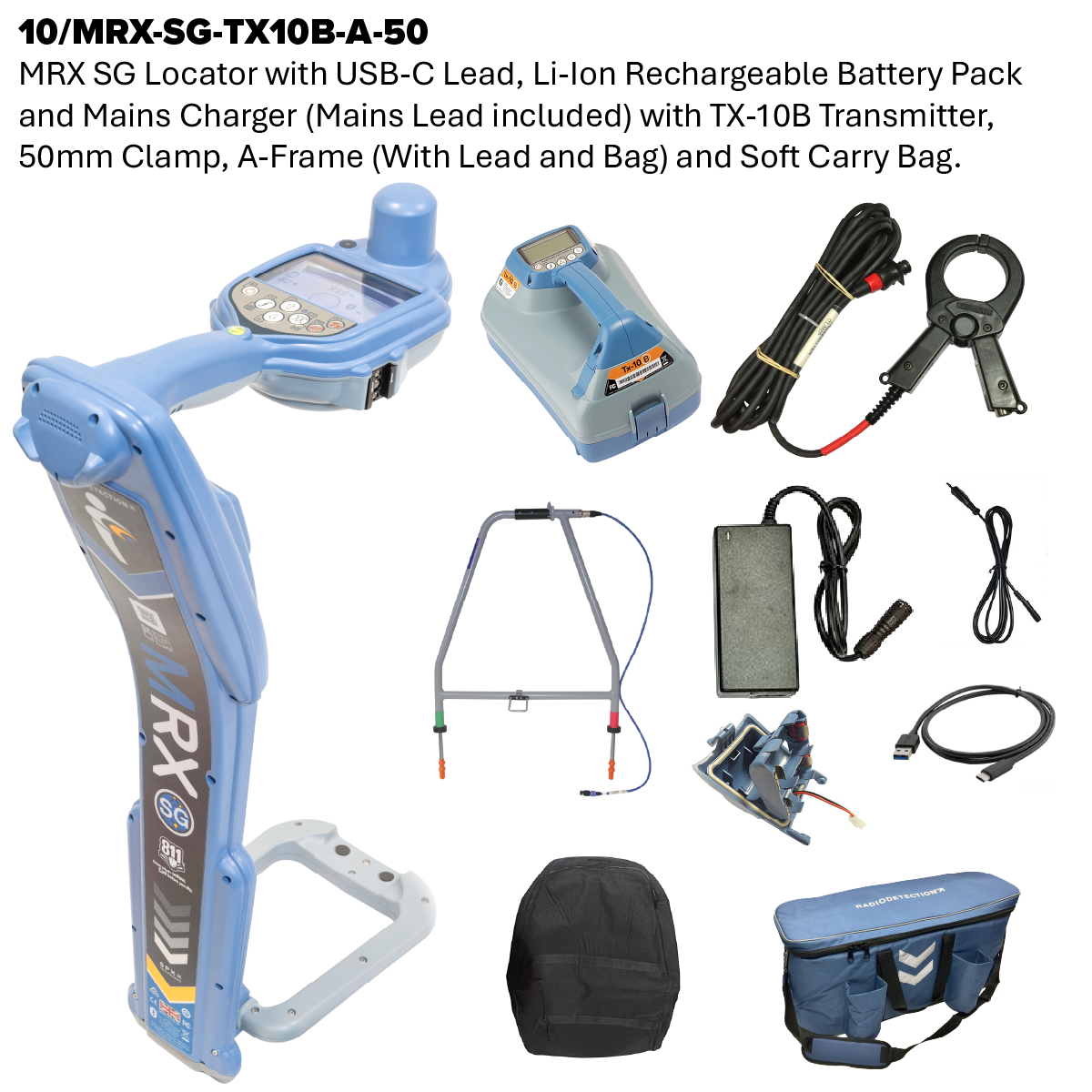 MRX SG Radio Frequency Marker, Survey Grade Cable and Pipe Locator and Transmitter Kit