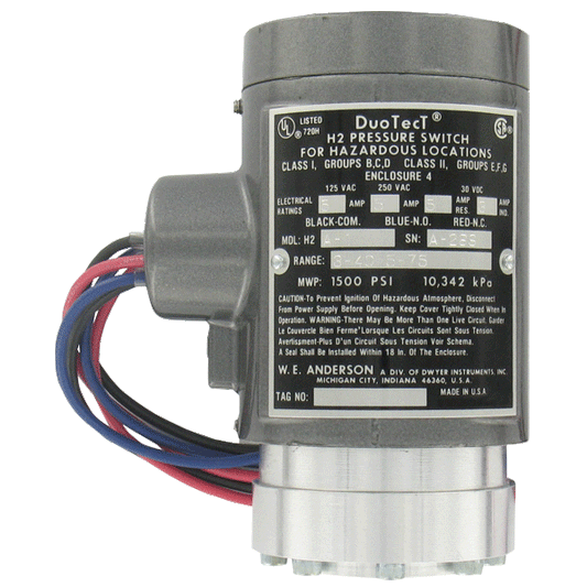 Series H2 Dual-Action Explosion-proof Pressure Switches