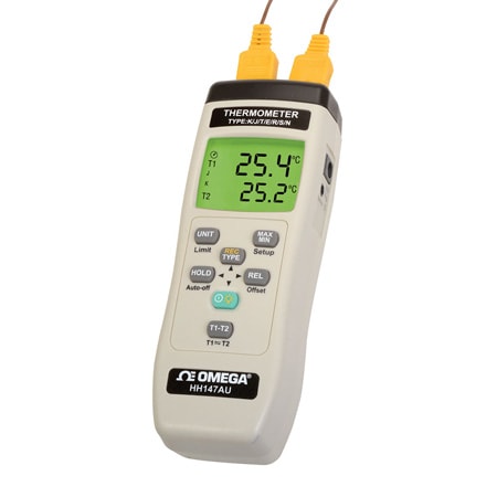 2 Channel Handheld  7 Thermocouple Types Datalogger USB output
