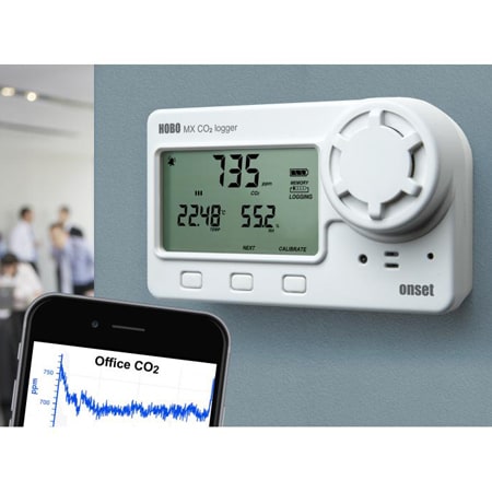 HOBO MX Bluetooth CO2, Temp and RH Data Logger with Display