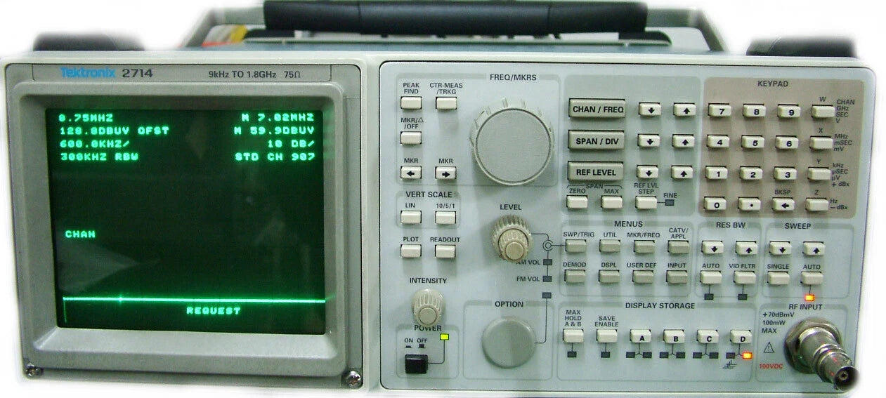 Tektronix 2714 Spectrum Analyzer for CATV 1.8GHz, 75ohm, opt 2707 TG
