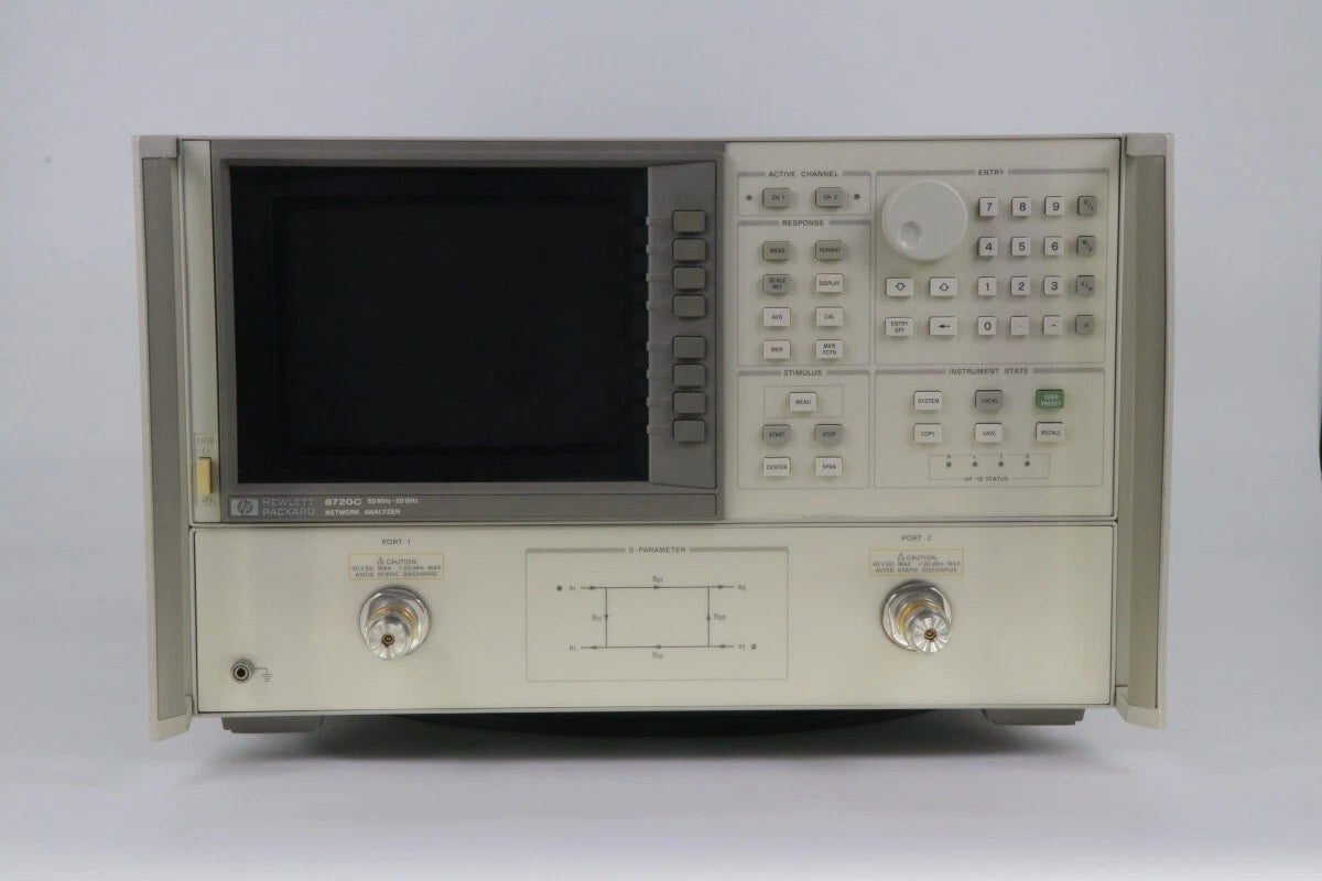 HP 8720C Network Analyzer 5MHz to 20GHz, opt 010(Time Domain)/ C02(Direct Sample