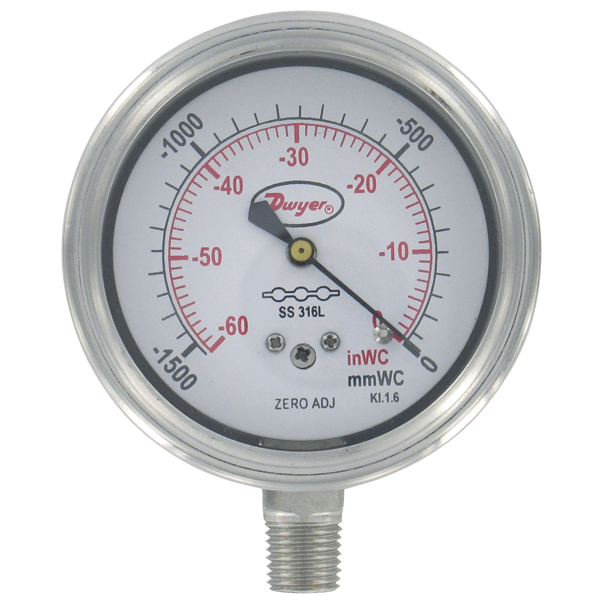Series SGX & SGF Stainless Steel Low Pressure Gage