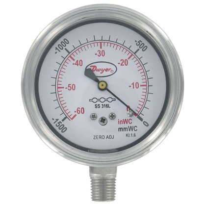 Series SGX & SGF Stainless Steel Low Pressure Gage