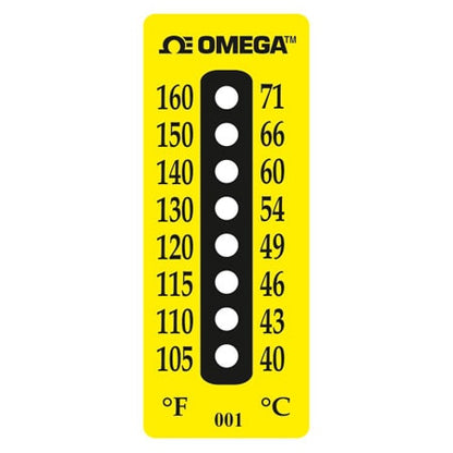 8 Dot Water Resistant Non-Reversible Temperature Label