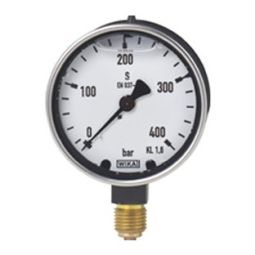 Bourdon tube pressure gauge,with liquid filling and forged brass (Price & availability on application)