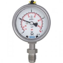Bourdon tube pressure gaugeStainless steel, safety version, high overpressure (Price & availability on application)